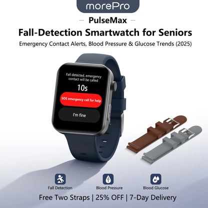 2026 New: MorePro® PulseMax – Smart Fall Detection & Health Monitor (Blood Glucose/BP)
