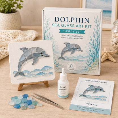 🌊 DIY Sea Glass Mosaic Art Kit – Create Beautiful Ocean-Inspired Artwork with Colorful Glass Pieces