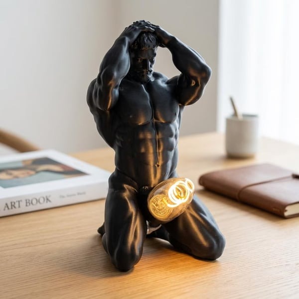 🔥Bold Male Figure Table Lamp, Artistic Statue Light