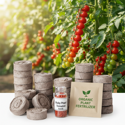 Summer Grow Juicy Ruby Pearl Tomatoes, Super Easy for Beginner Gardeners