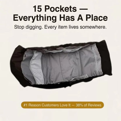 👜3-in-1 Convertible Backpack with 15 Pockets, Multifunctional Organizer for Travel & Daily Commute