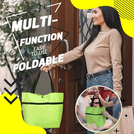 🛒2-in-1 Foldable Shopping Cart