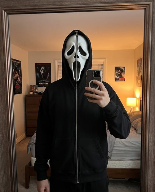 😱Horror Zip-Up Hoodie—Perfect for Horror Fans💀