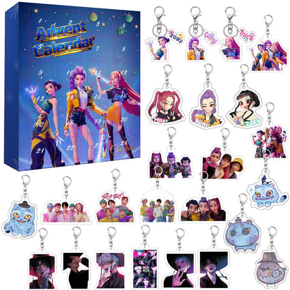 Demon Hunters Advent Countdown Calendar With 24pcs Keychain