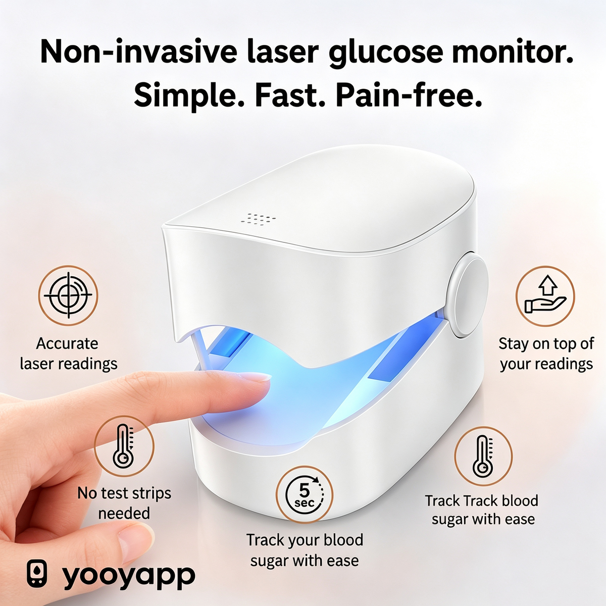 dht™⭐Household Non‑Invasive Smart Blood Glucose Monitor, Blood Sugar Detector