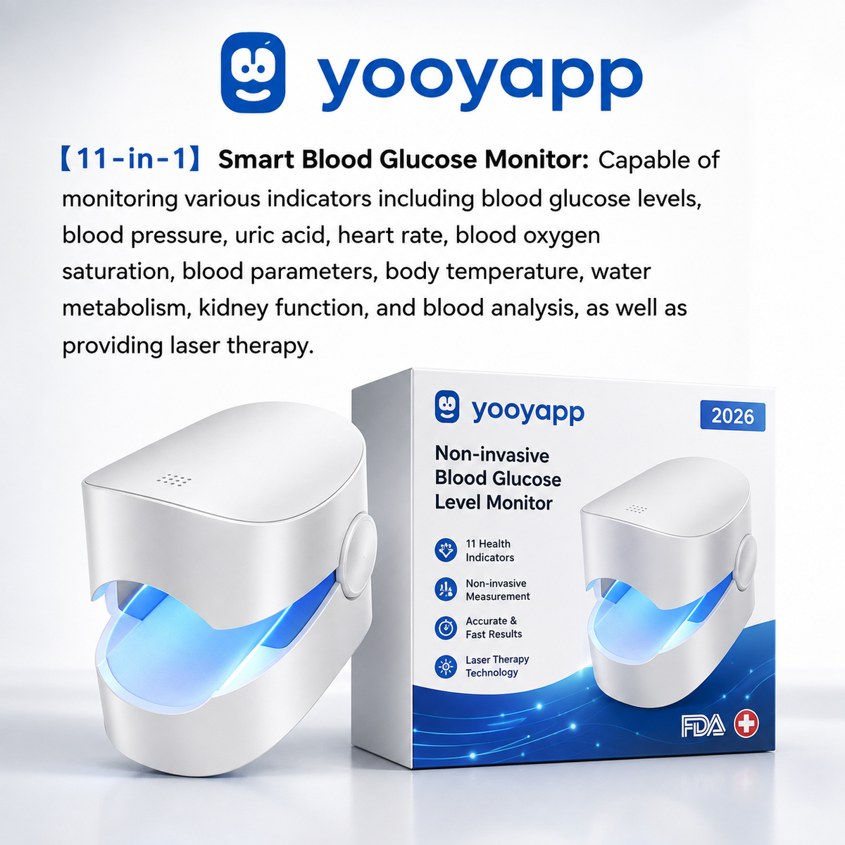 dht™⭐Household Non‑Invasive Smart Blood Glucose Monitor, Blood Sugar Detector