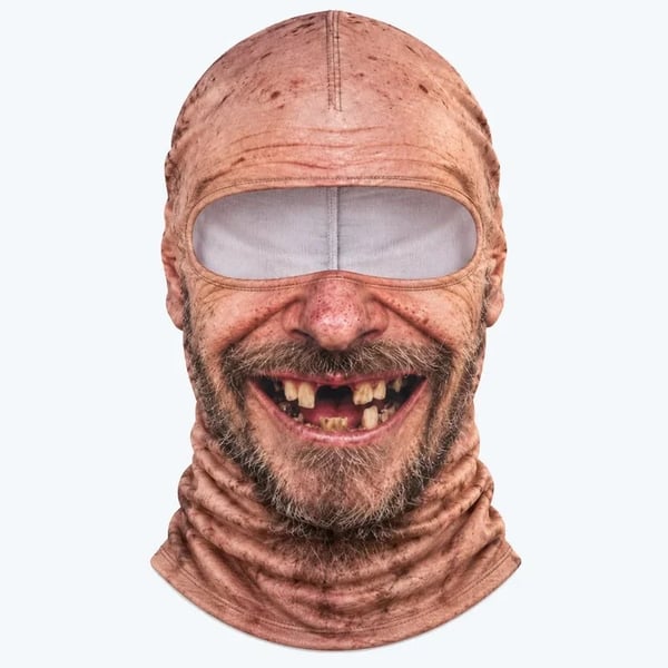😎Funny ski mask with a realistic face – fun winter party equipment for outdoor groups