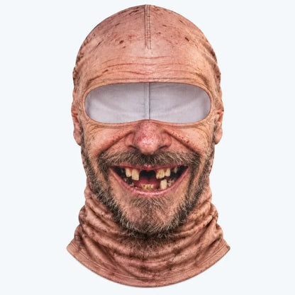 😎Funny ski mask with a realistic face – fun winter party equipment for outdoor groups