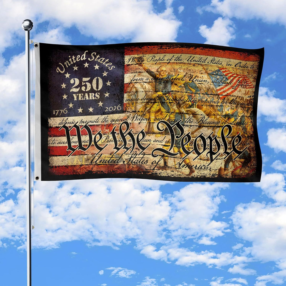 250 Years of Freedom “We The People” Double-Sided House Flag
