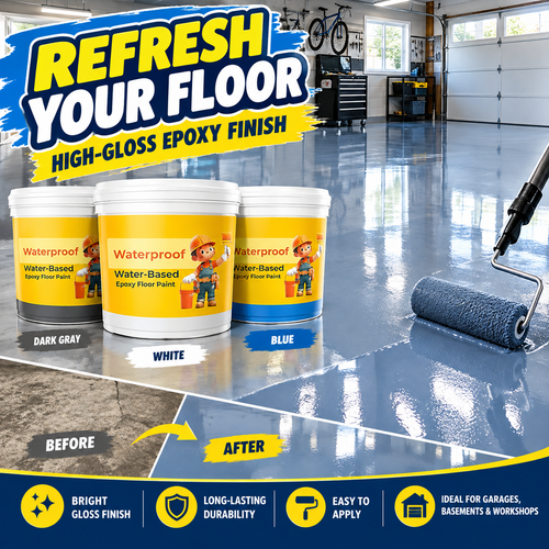 dht™⭐Waterproof Water-Based Epoxy Floor Paint（Free Brushes Provided）