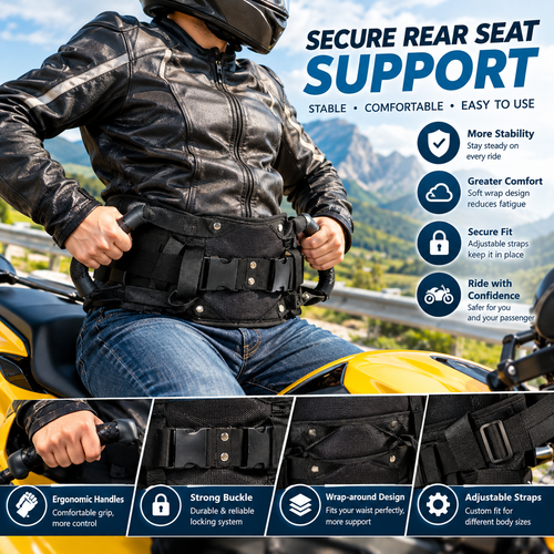 Motorcycle Rear Passenger Seat Grab Handle