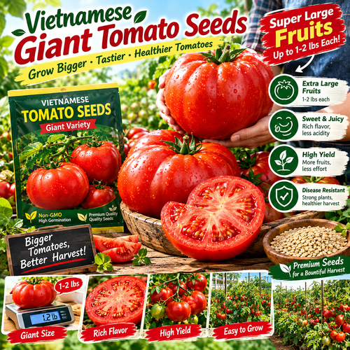 Giant Vietnamese tomato seeds—sweet and juicy.