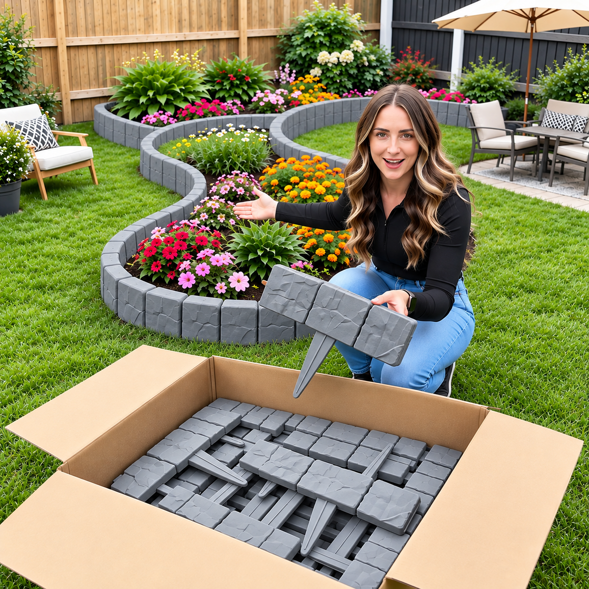 🏠 Faux Stone Garden Edging Border