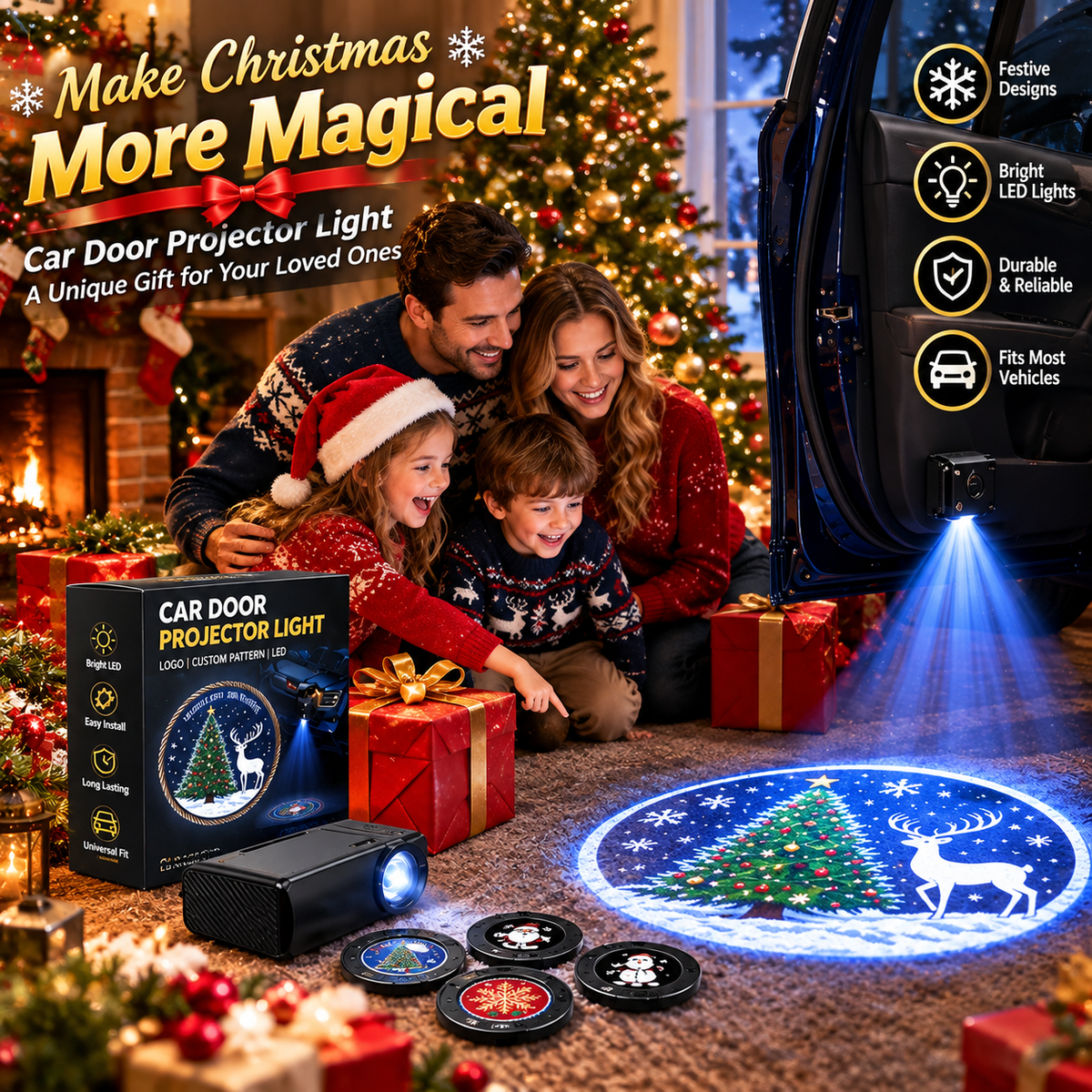 dht™⭐Christmas Car Atmosphere Projector Light – Festive Decor for Vehicles