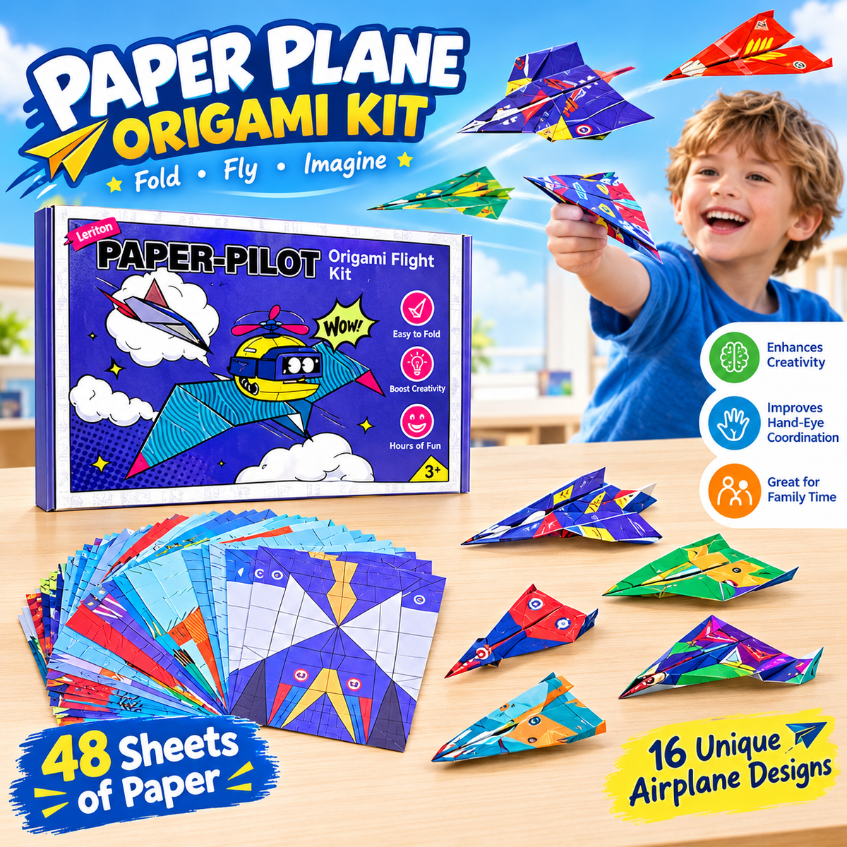 dht™⭐DIY Paper Airplane Book for Kids🎁16 Foldable Plane Designs