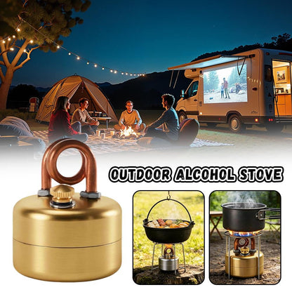 🏕️Self-Pressurized Alcohol Stove – Lightweight Aluminum & Copper Burner for Hiking, Camping & Survival