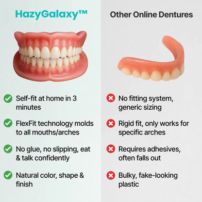 Hot Sale HazyGalaxy™ Custom-Fit Dentures ENDS TODAY 70% OFF | Smile with Confidence