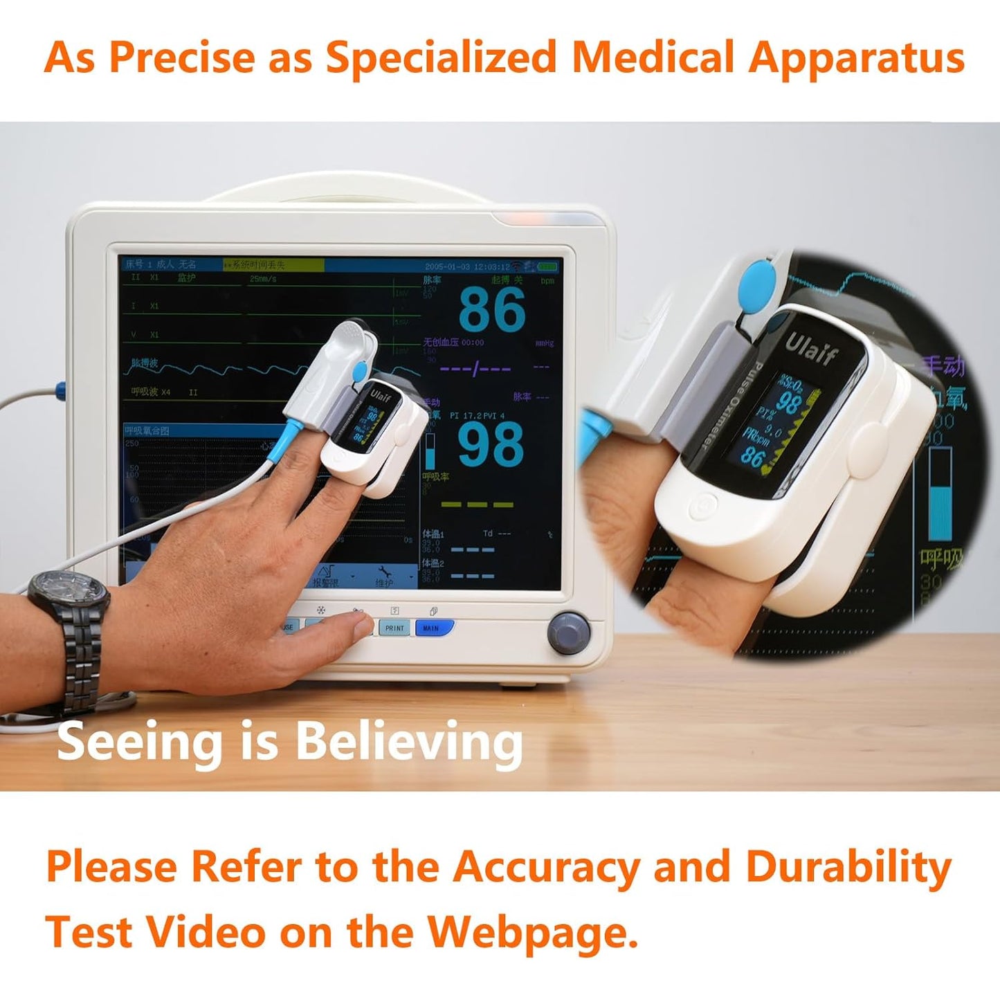 🔥Non-Invasive Monitor – 5 Seconds / 99% Accuracy