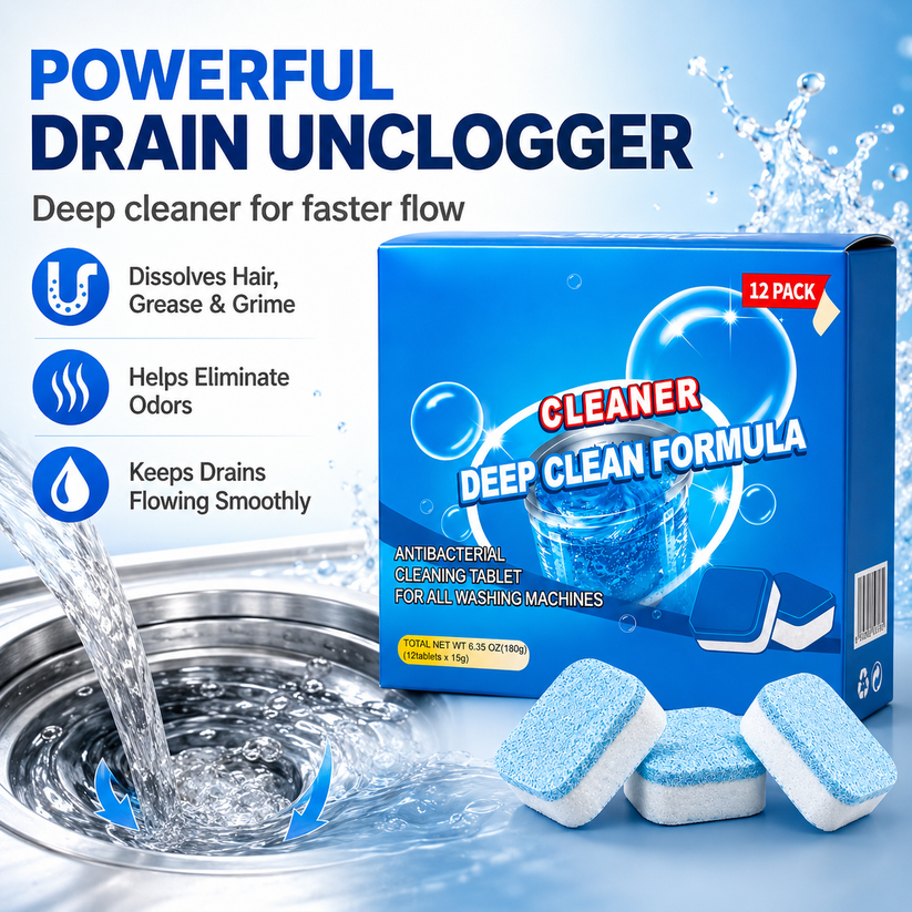 12-Pack Drain Cleaning Tablets – Say Goodbye to Clogged Pipes!