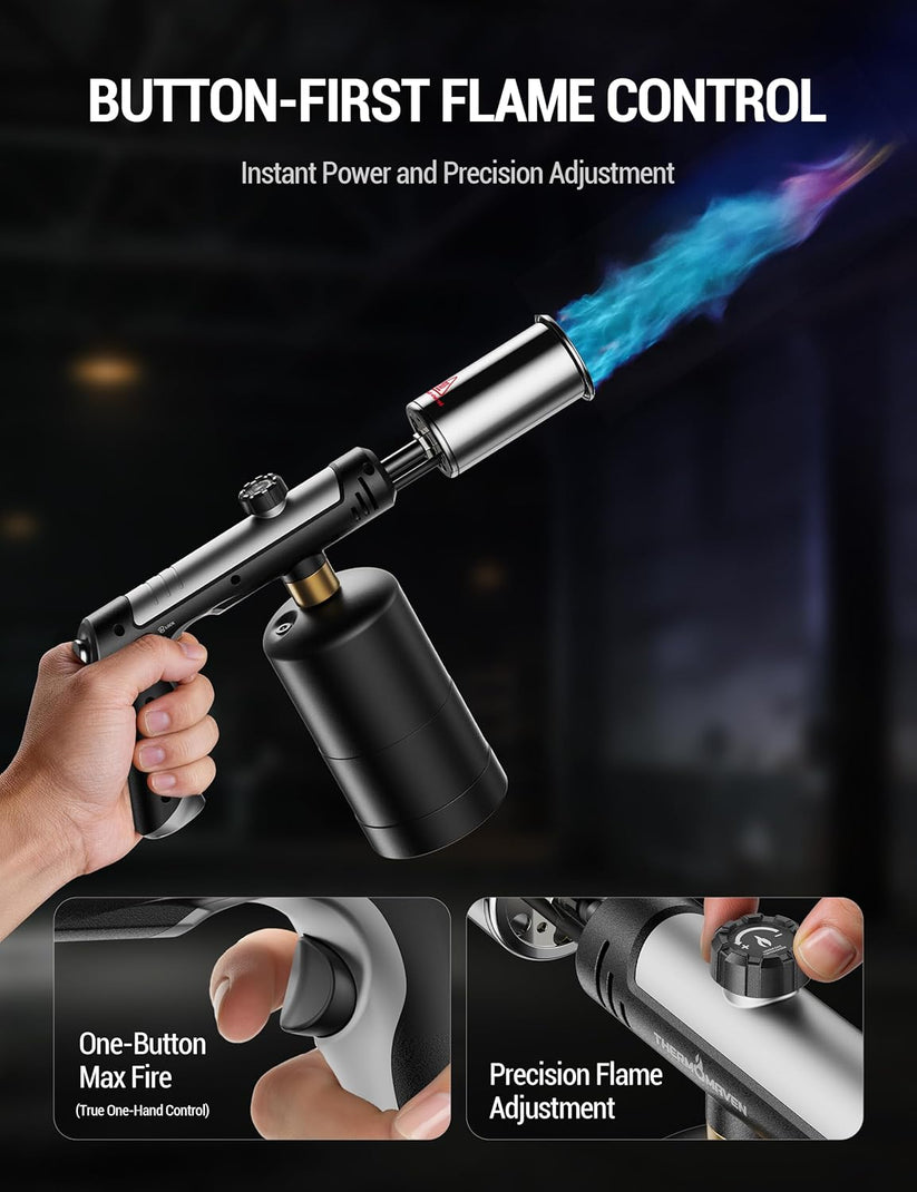 High-Heat Propane Torch – Adjustable Flame Torch for BBQ, Grilling & Charcoal Lighting