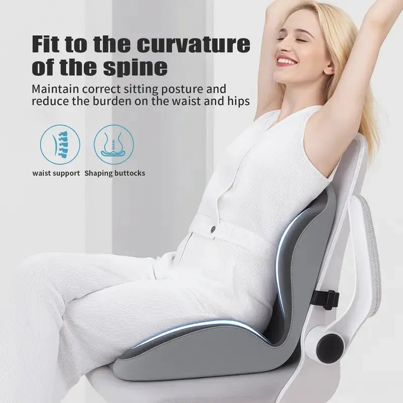 Memory Foam Ergonomic Seat Cushion for Back Pain Relief