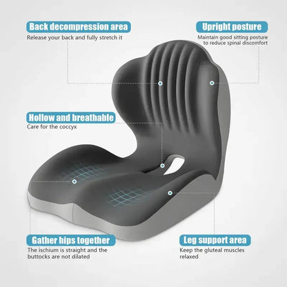 Memory Foam Ergonomic Seat Cushion for Back Pain Relief