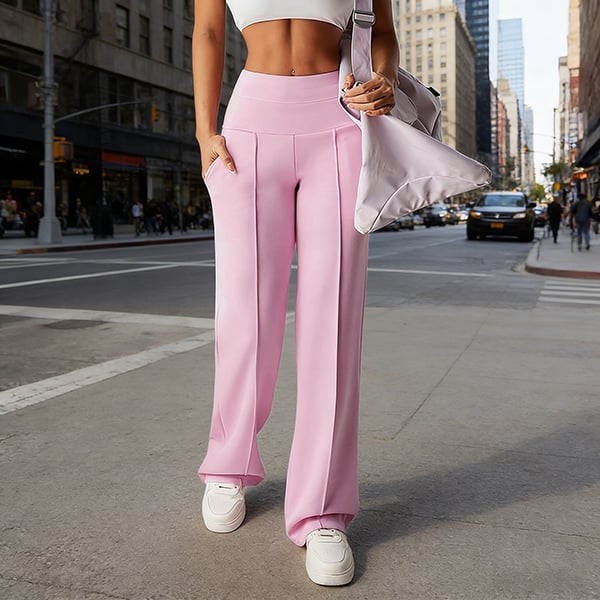 50% off! ⏰ Over 50,000 items sold! 💕 Women's Solid Color Wide-Leg Straight Pants
