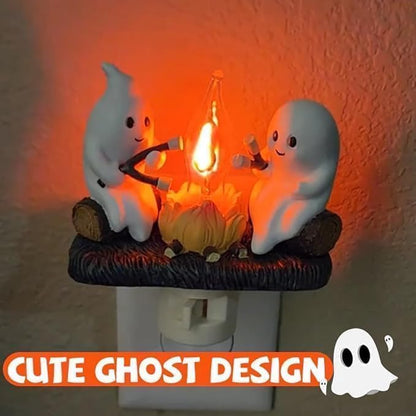 Halloween Ghost Campfire Flickering Night Light 