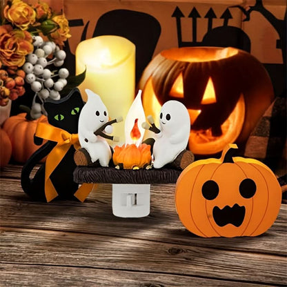Halloween Ghost Campfire Flickering Night Light 