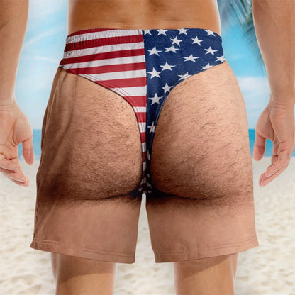 Custom Funny Patriotic Men Swim Trunks