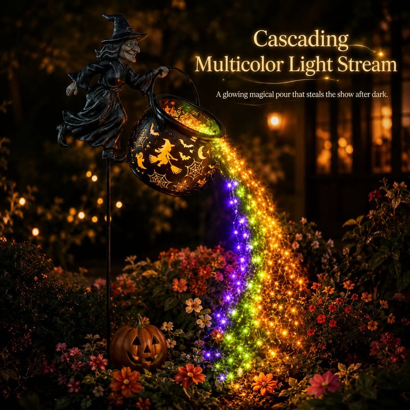 🎃Last Day 49% OFF Halloween Witch Cauldron Garden Light