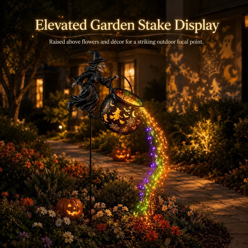 🎃Last Day 49% OFF Halloween Witch Cauldron Garden Light
