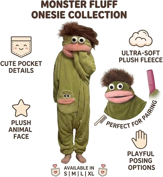 Silly Funny Frog Onesie Oversized Plush Fleece Hooded Pajamas