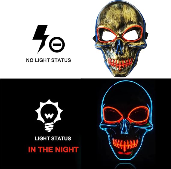 Halloween Cold Light Line Skull Luminous Mask 