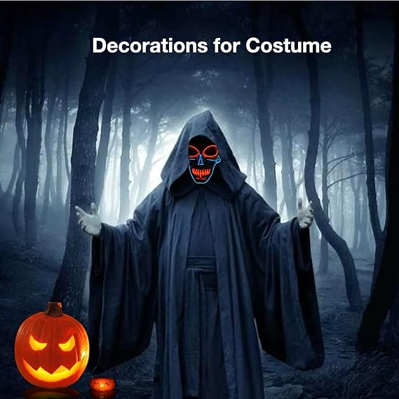 Halloween Cold Light Line Skull Luminous Mask 
