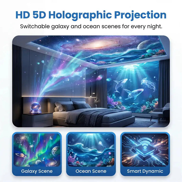 🔮Halloween Starry Ocean Night Light Projector