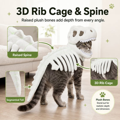 Glow-in-the-Dark Dinosaur Skeleton Pet Costume 🦖💚