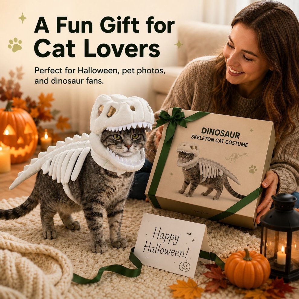 Glow-in-the-Dark Dinosaur Skeleton Pet Costume 🦖💚