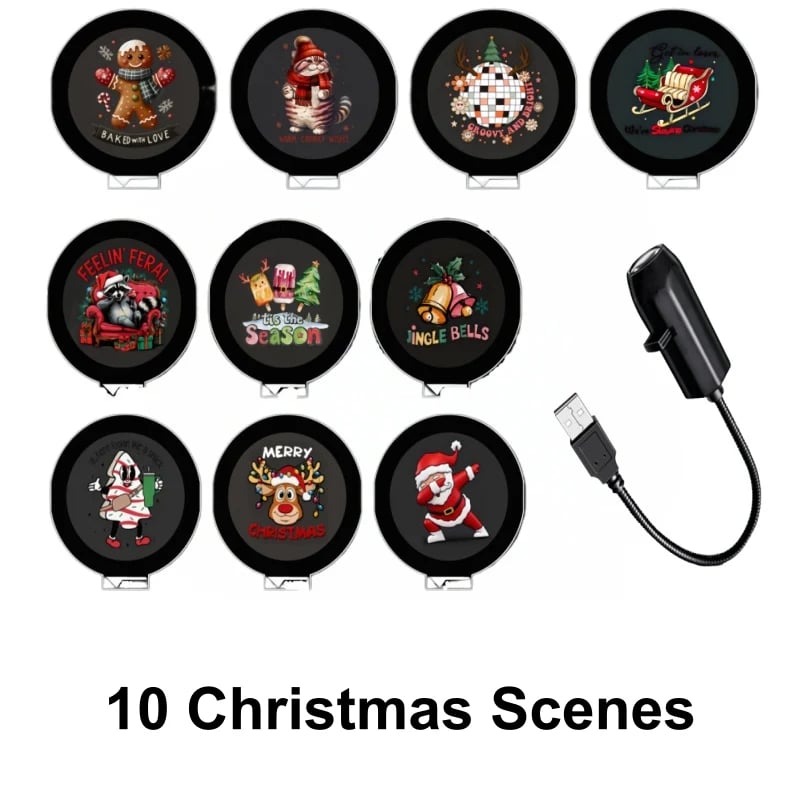🎄 Plug-&-Play HD Christmas Projector — 6 or 10 Festive Scenes🎅