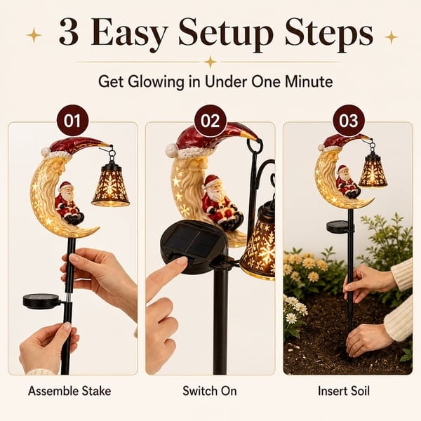 🎄Christmas Moon Solar Stake Light