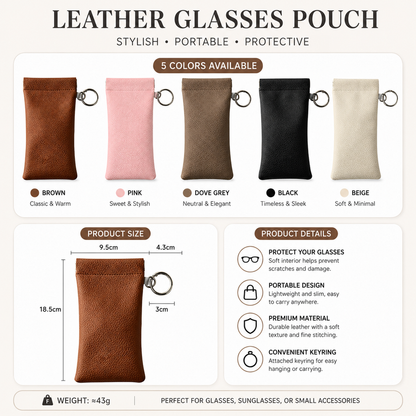 👓Elastic Opening PU Leather Sunglasses Pouch