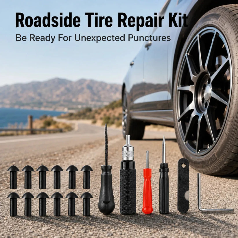 🧰Mushroom Tire Puncture Repair Kit in Leather Case