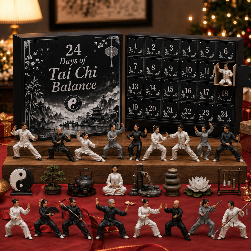 2026 Days of Tai Chi Balance Blind Box - 24-Day Festive Countdown, Tai Chi Collectible Figures Blind Box