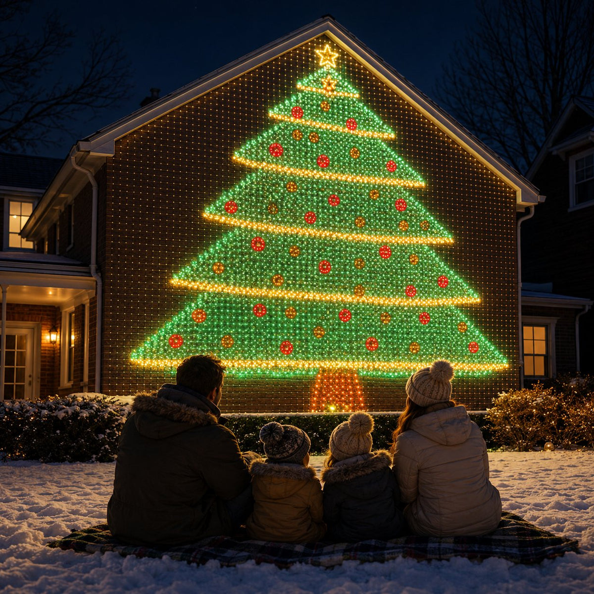 🎄Christmas LED House Net & Smart Outdoor Wall Curtain Light🎅