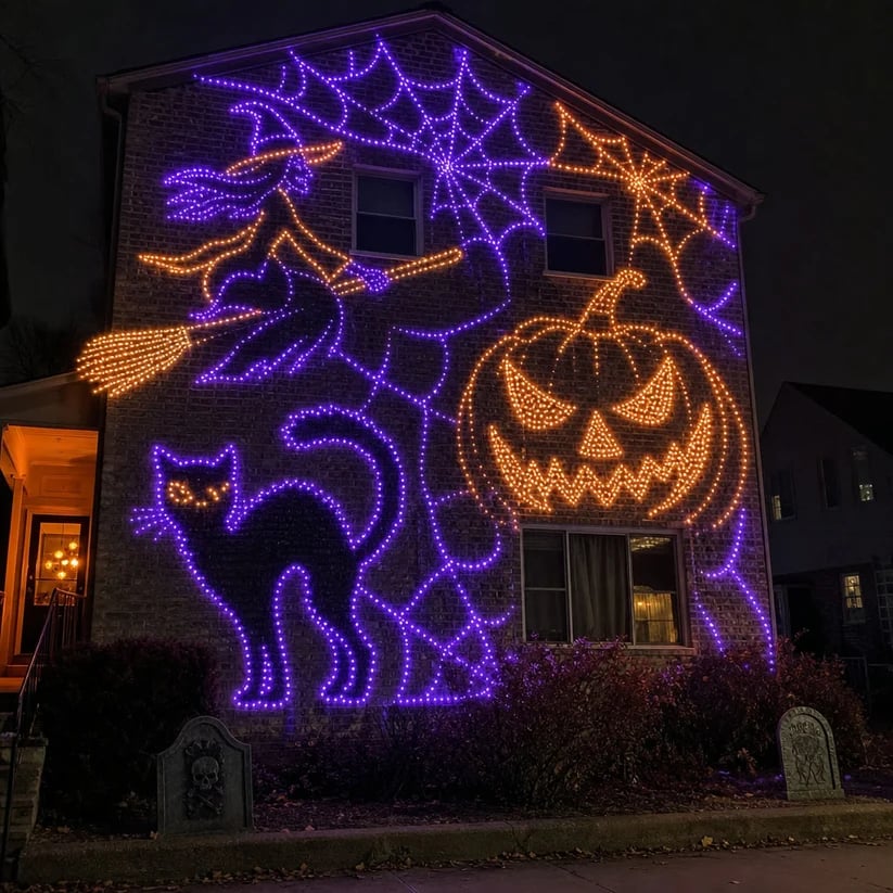 🎄Christmas LED House Net & Smart Outdoor Wall Curtain Light🎅