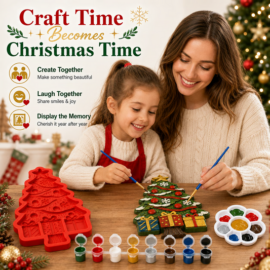 🎄 DIY Craft Kit: Mold and Paint Your Own Christmas Tree