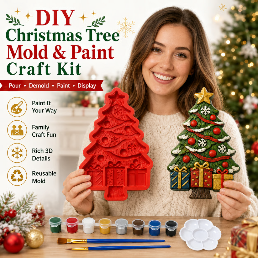 🎄 DIY Craft Kit: Mold and Paint Your Own Christmas Tree