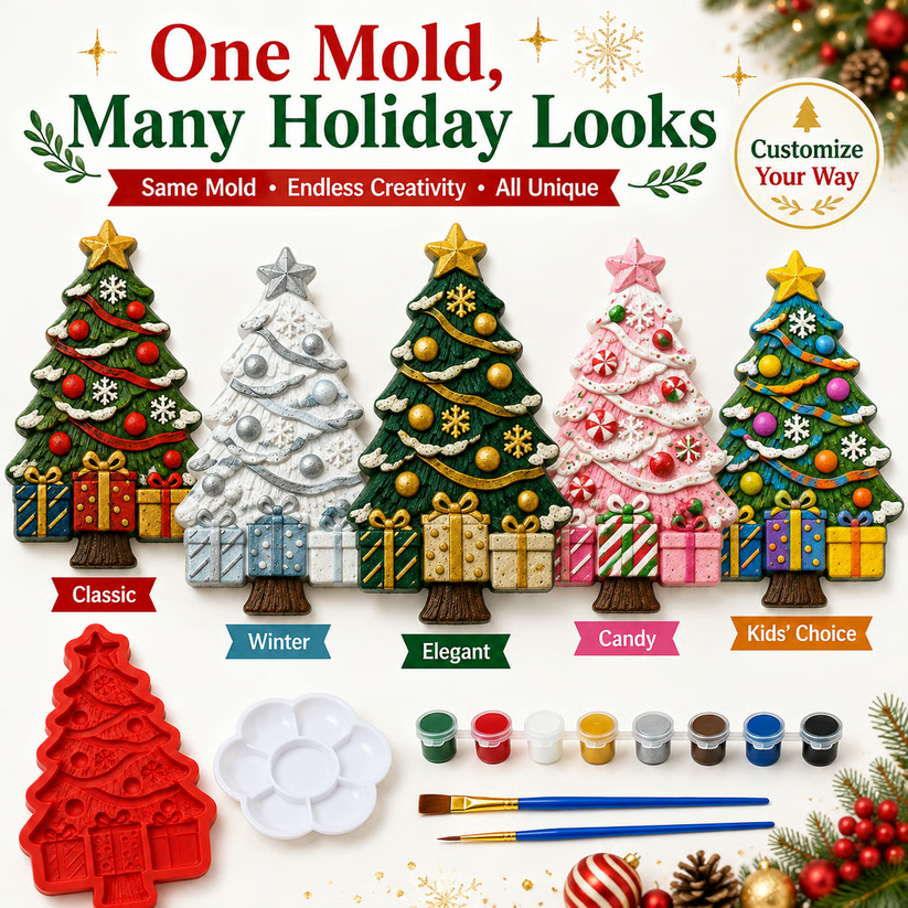 🎄 DIY Craft Kit: Mold and Paint Your Own Christmas Tree