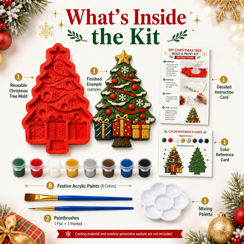 🎄 DIY Craft Kit: Mold and Paint Your Own Christmas Tree