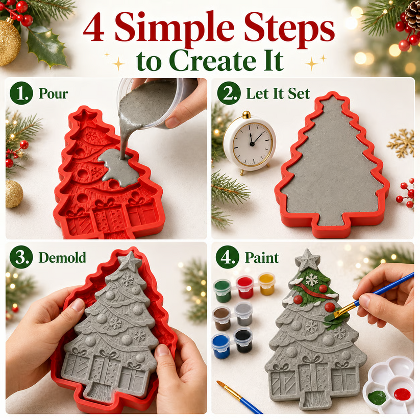 🎄 DIY Craft Kit: Mold and Paint Your Own Christmas Tree